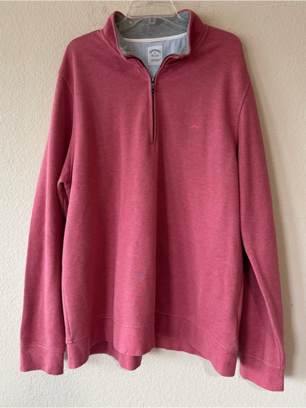 Brooks Brothers Twill 1/4 Zip Sweater Sz XXL‎ Maroon Red